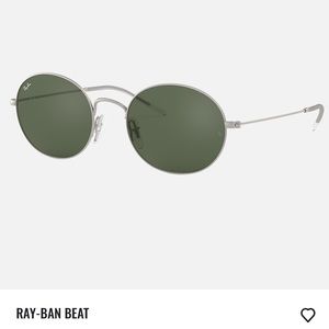 Rayban Beat Unisex Gray and Silver Oval Sunglasses